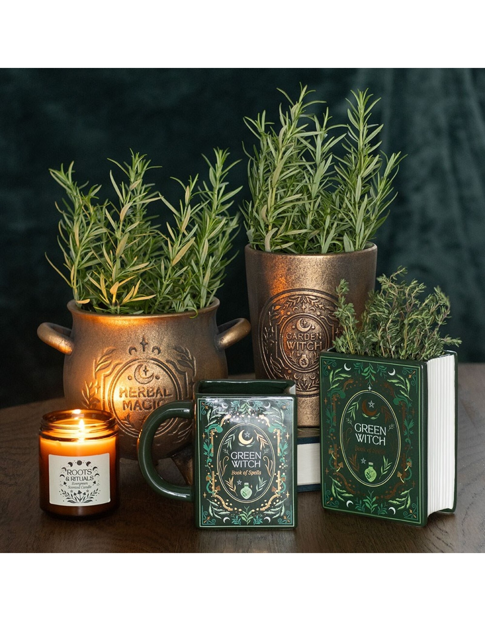 SWD Giftware & Lifestyle - Green Witch Mok in de Vorm van een Boek