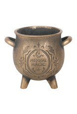 SWD Giftware & Lifestyle - Herbal Magic Bronze Effect Terracotta Cauldron Plant Pot