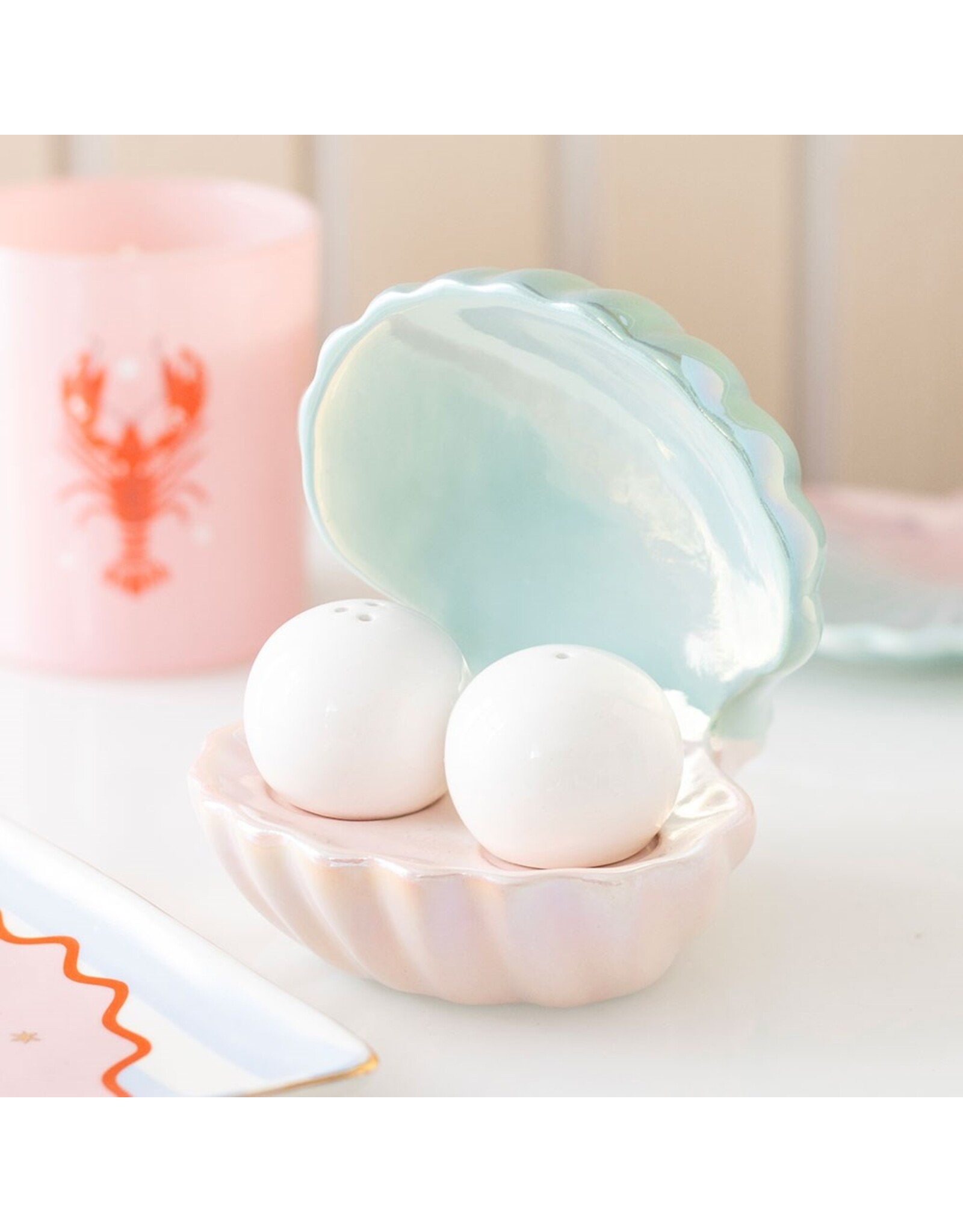 SDW Giftware & Lifestyle - Schelp  met Parels Peper & Zoutstel