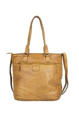 Bellicci Leren werktassen en Leren laptoptassen - Bellicci Leren Shopper Paola met Vlechtwerk