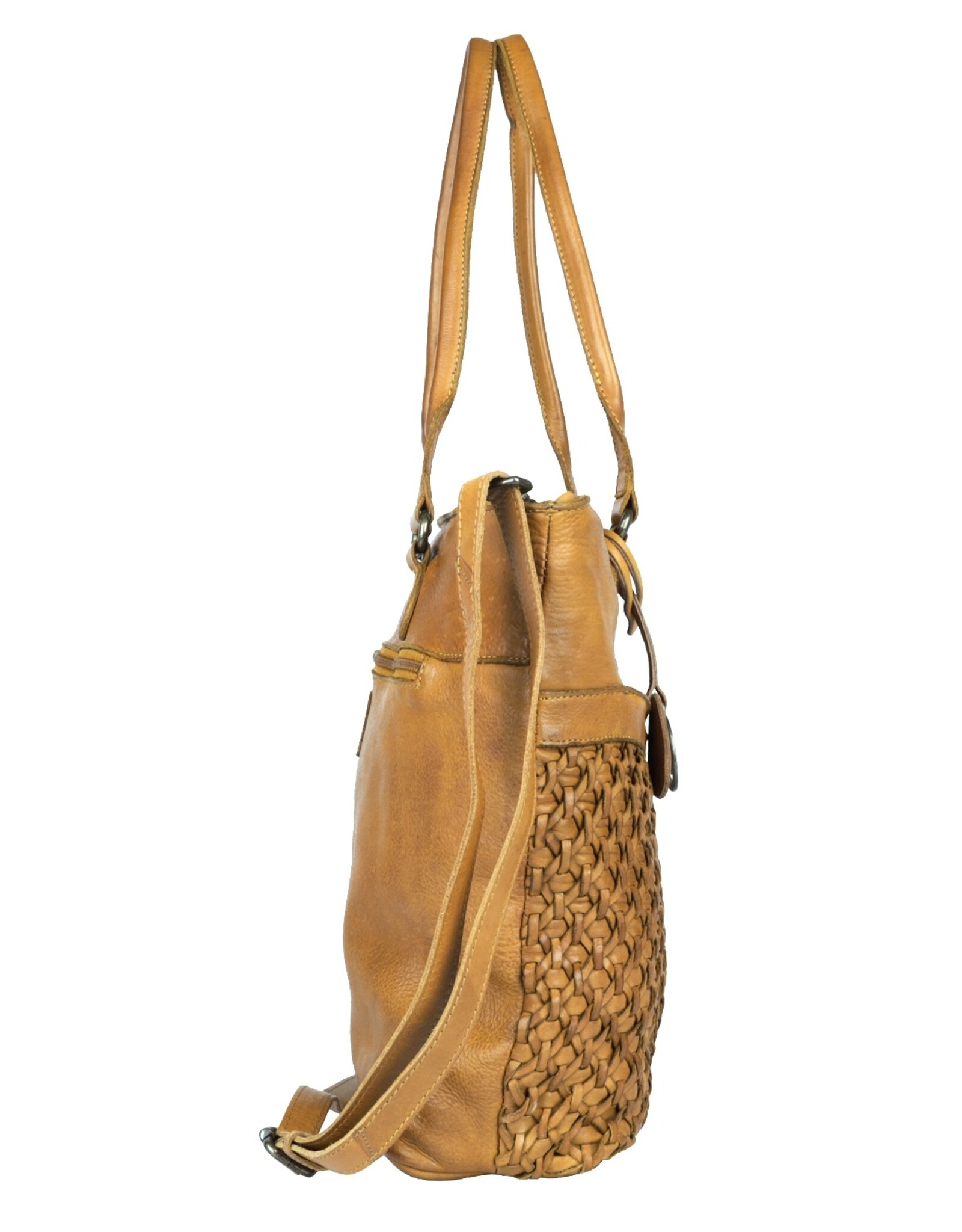 Bellicci Leather Workbags and Leather Laptop Bags - Bellicci Leather Shopper Paola with Braiding