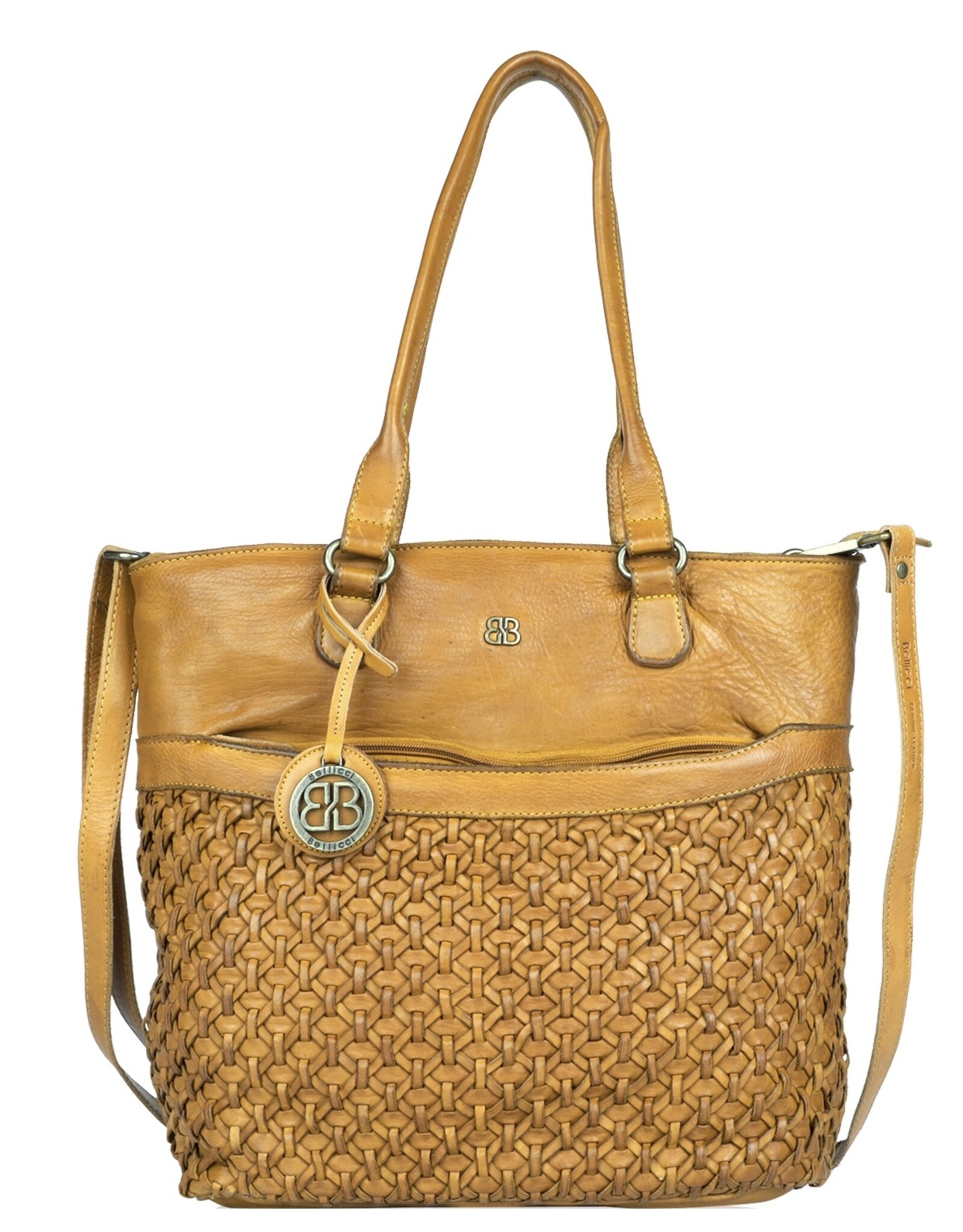 Bellicci Leather Workbags and Leather Laptop Bags - Bellicci Leather Shopper Paola with Braiding