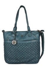 Bellicci Leren werktassen en Leren laptoptassen - Bellicci Leren Shopper Paola met Vlechtwerk