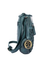 Bellicci Leather Shoulder bags  Leather crossbody bags - Bellicci Crossbody Paige with Braiding petrol