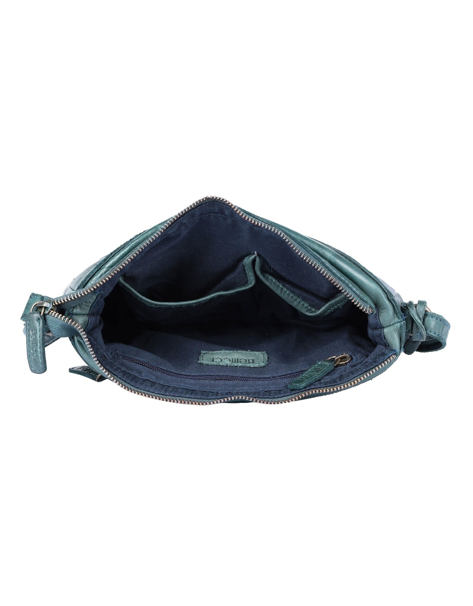 Bellicci Leather Shoulder bags  Leather crossbody bags - Bellicci Crossbody Paige with Braiding petrol