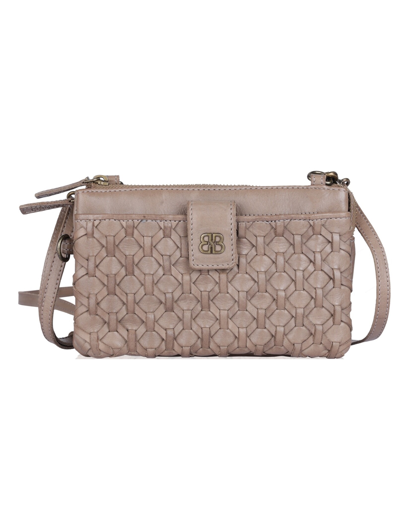 Bellicci Leren Festivaltasjes, heuptassen en riemtassen -  Bellicci Telefoontas-Portemonnee Portia grijs