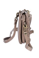 Bellicci Leren Festivaltasjes, heuptassen en riemtassen -  Bellicci Telefoontas-Portemonnee Portia grijs