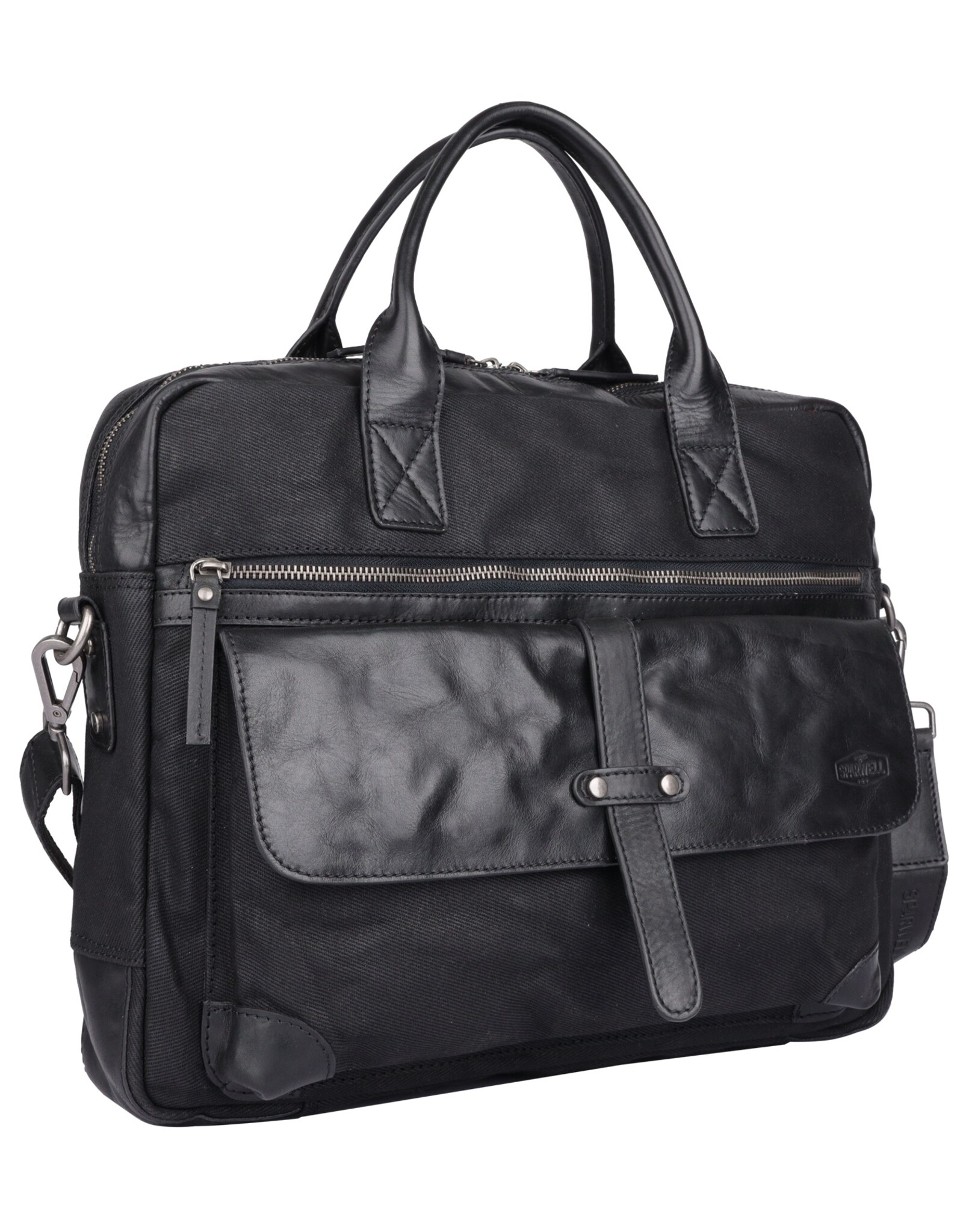 Sparwell Leather laptop bags - Sparwell Laptop bag Sure Smith black 14"-15"