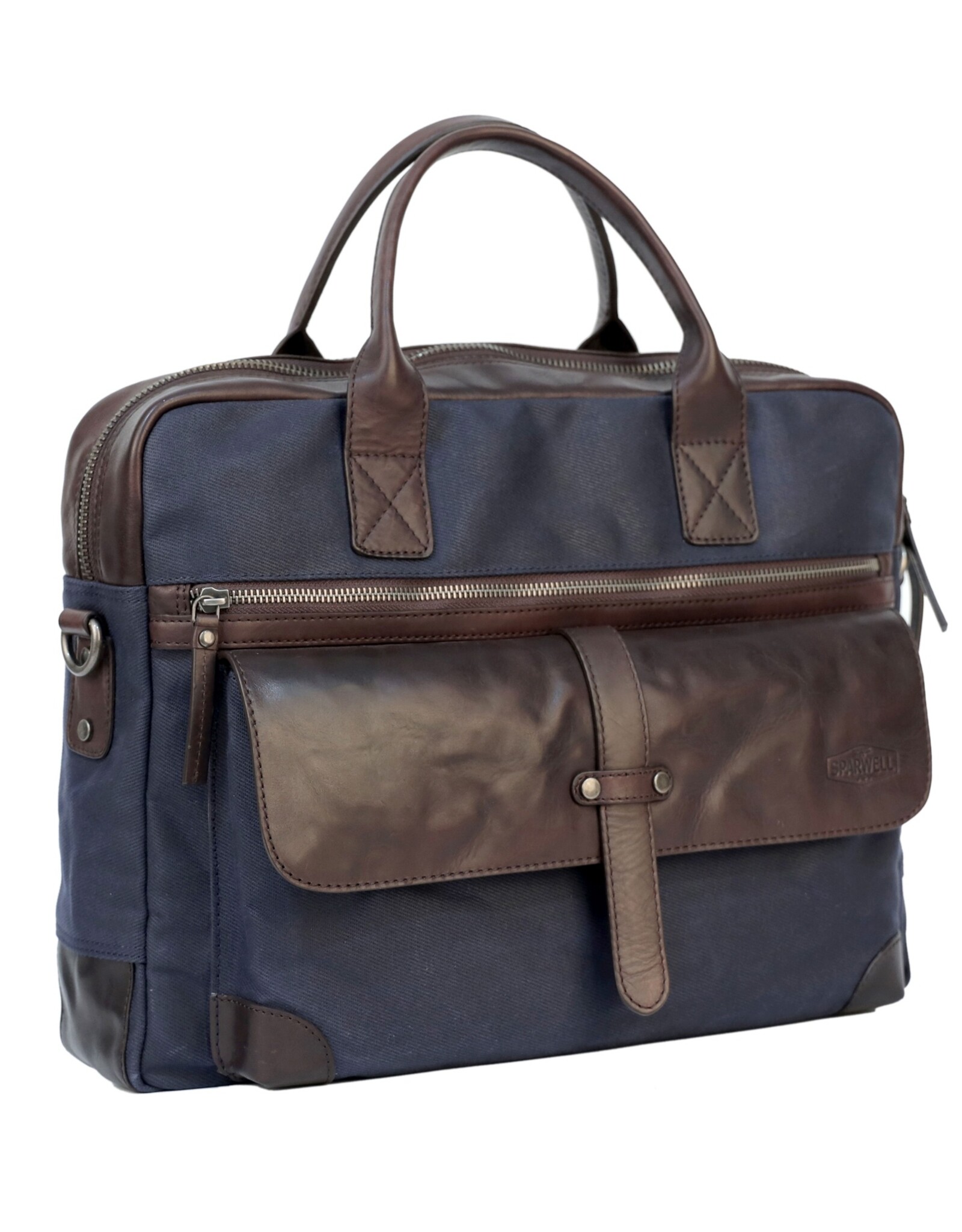 Sparwell Leather laptop bags - Sparwell Laptop bag Sure Smith navy 14"-15"
