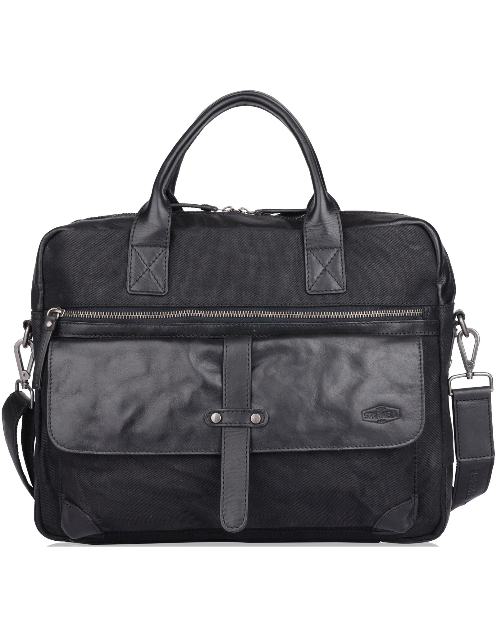Sparwell Leather laptop bags - Sparwell Laptop bag Sure Smith black 14"-15"