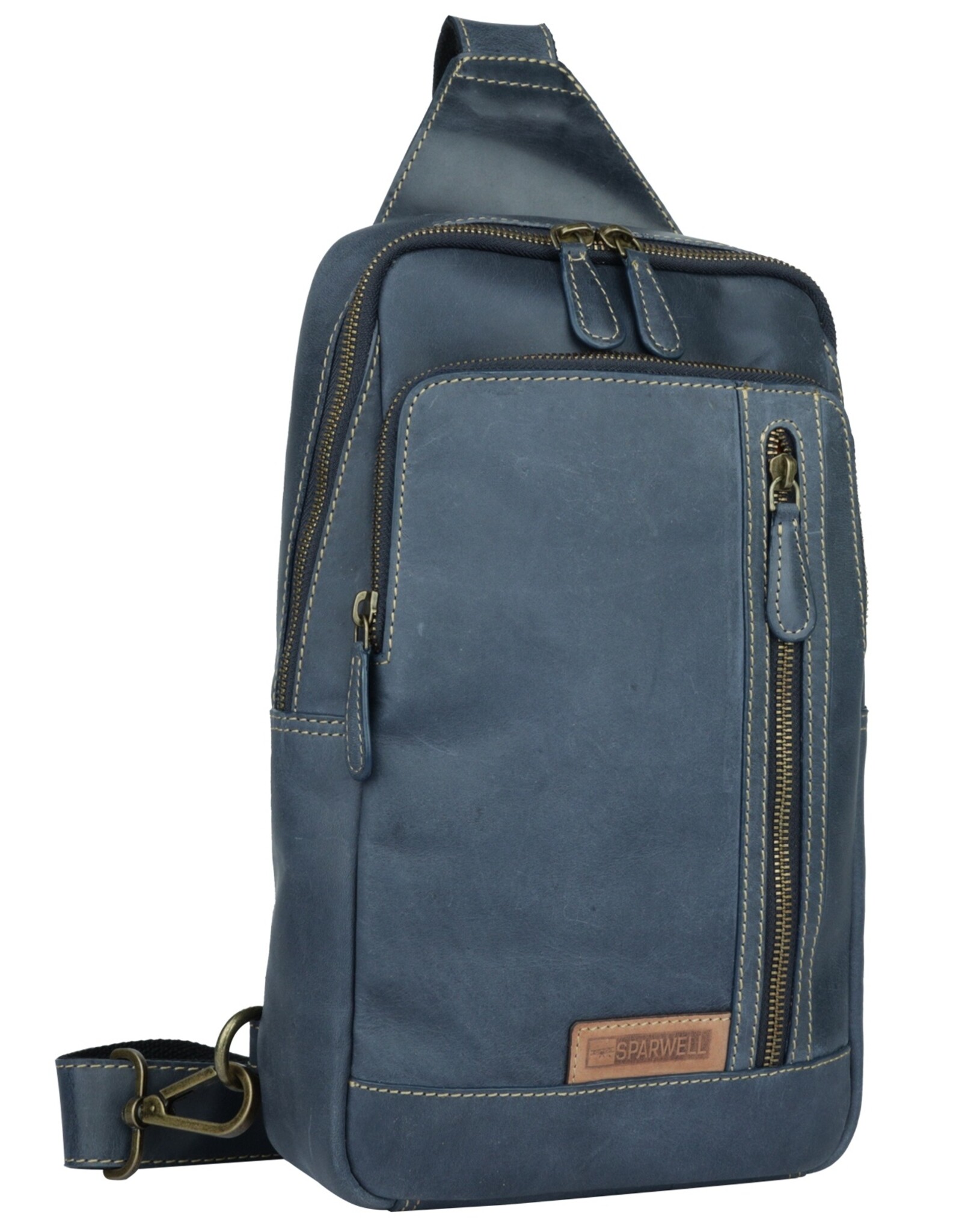 Bear Design Leather shoulderbags Leather crossbody bags - Sparwell Crossbody bag Tenacious Trey blue