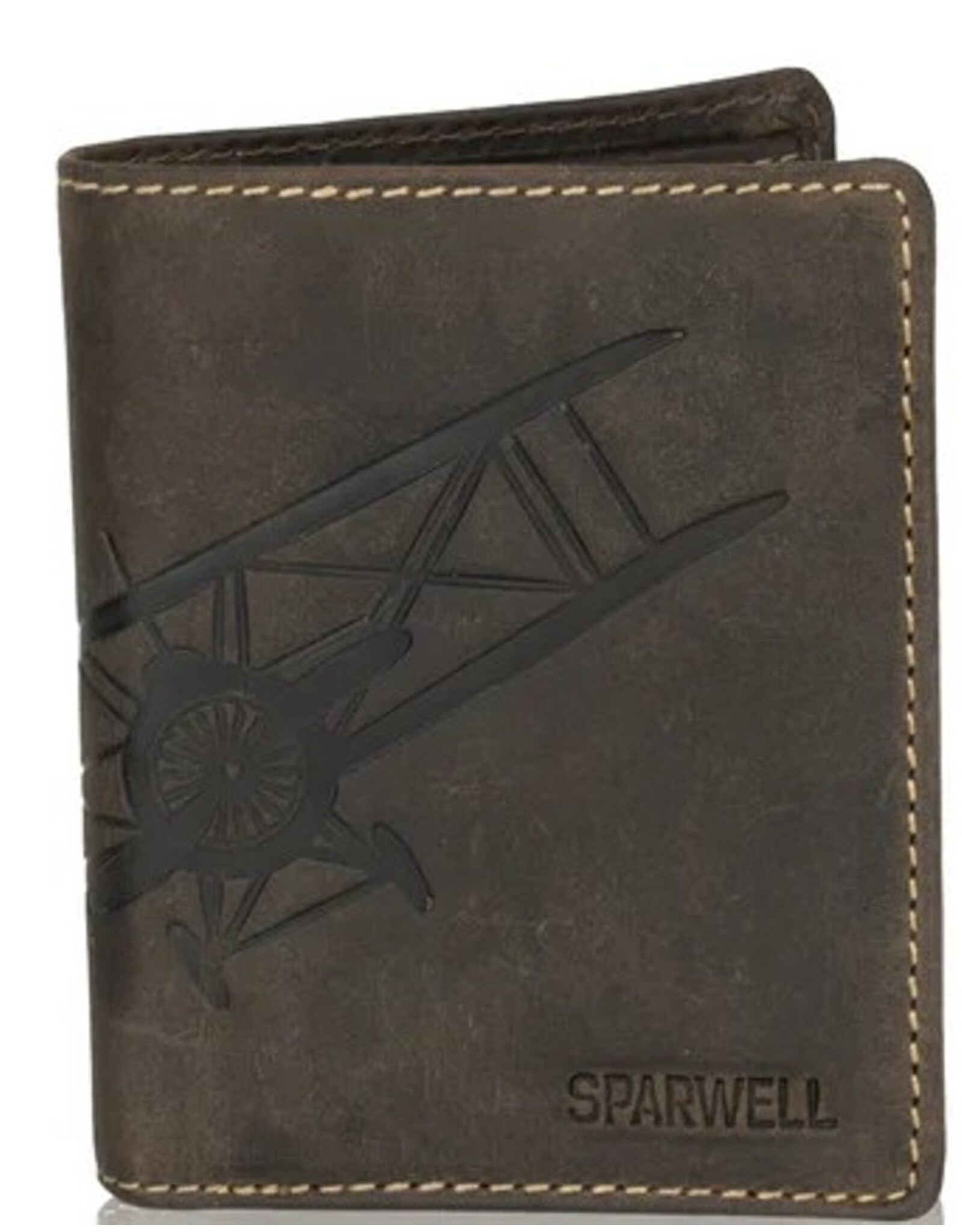 Sparwell Leather Wallets - Sparwell Billfold Wallet Miles vert. d.brown