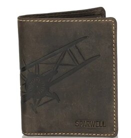 Sparwell Sparwell Trifold Portemonnee Miles vert. d.bruin