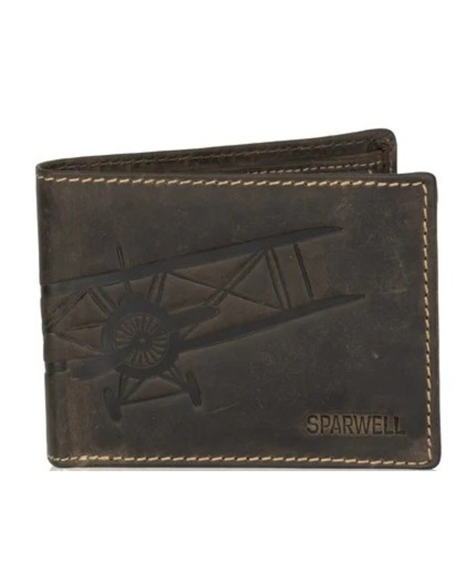 Sparwell Leren Portemonnees - Sparwell Trifold Portemonnee Miles horiz. d.bruin