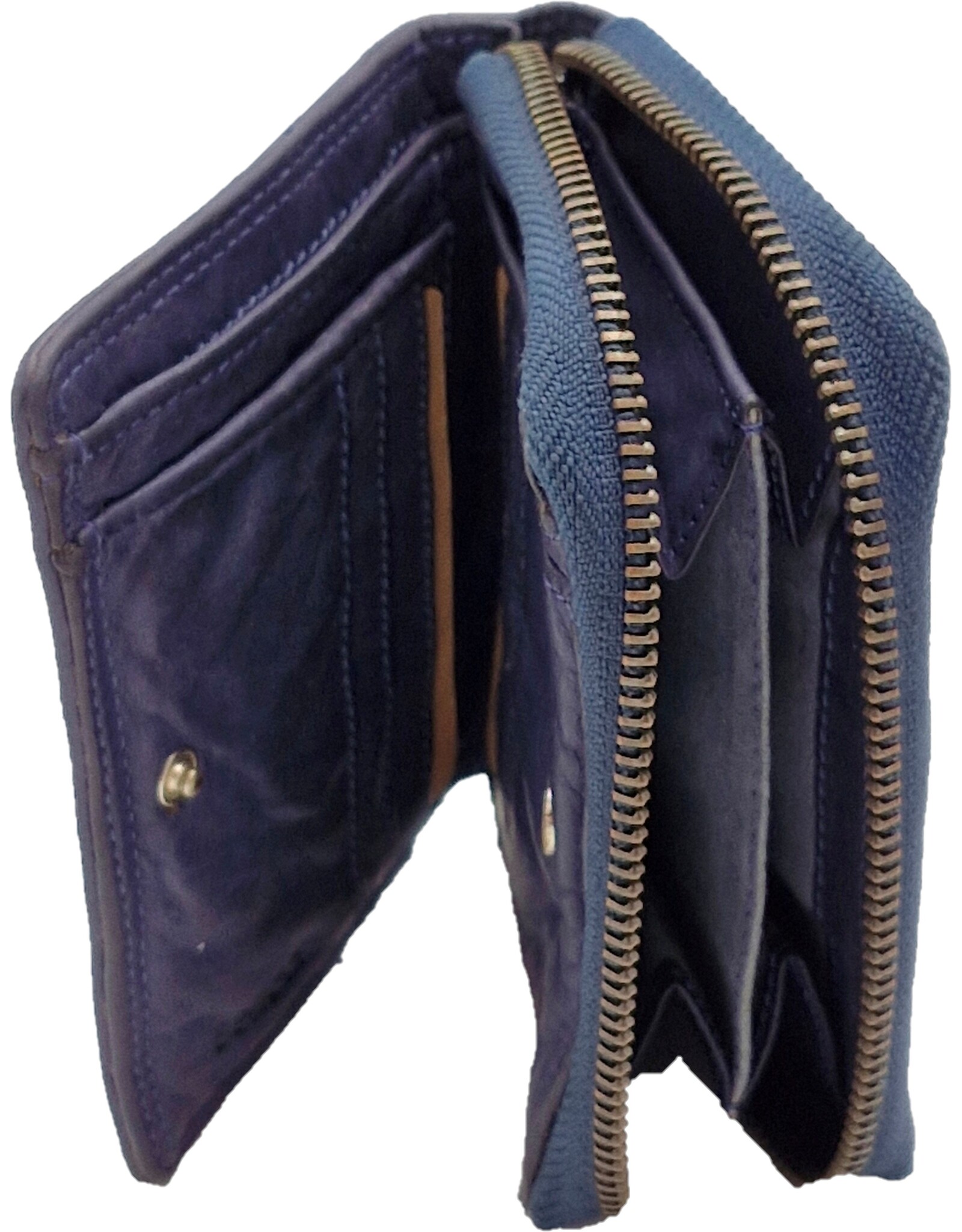 Bellicci Leren Portemonnees - Bellicci Portemonne Greta blauw