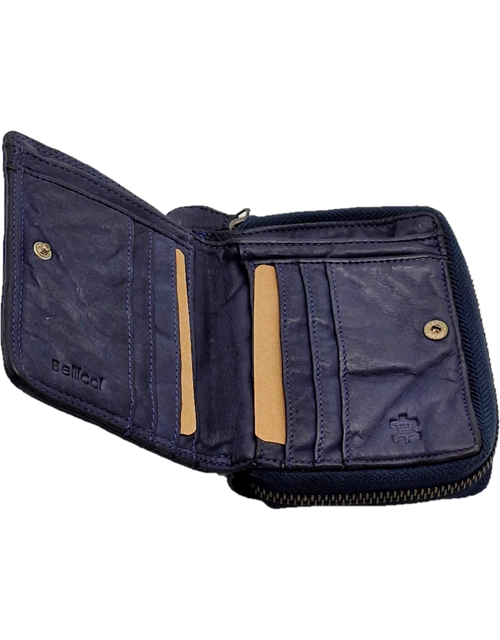 Bellicci Leren Portemonnees - Bellicci Portemonne Greta blauw