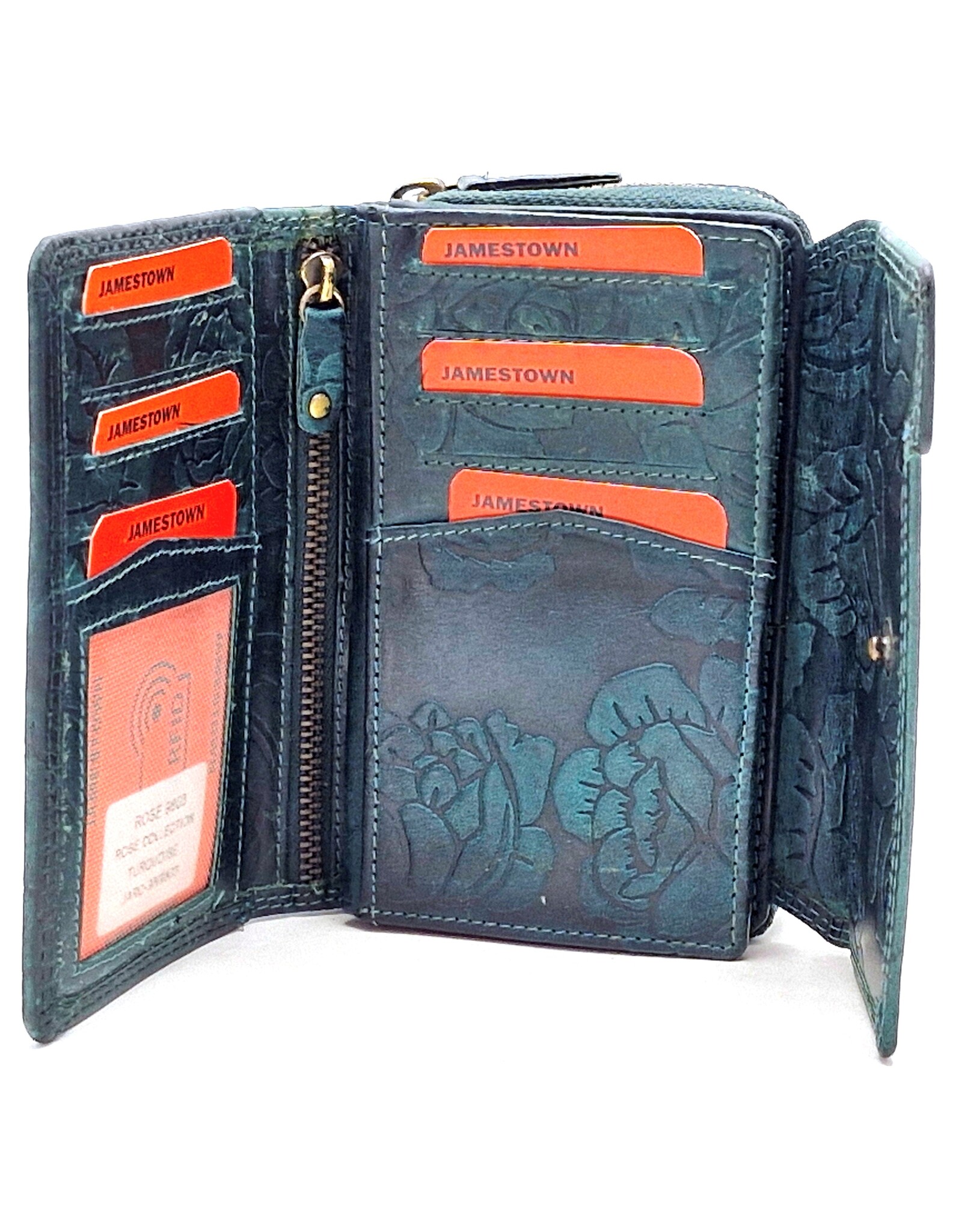 Jamestown Leather Wallets - Jamestown Wallet Lily turquoise