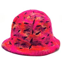 Trukado Felt hat - Sauna cap Bordeaux-Orange-Pink