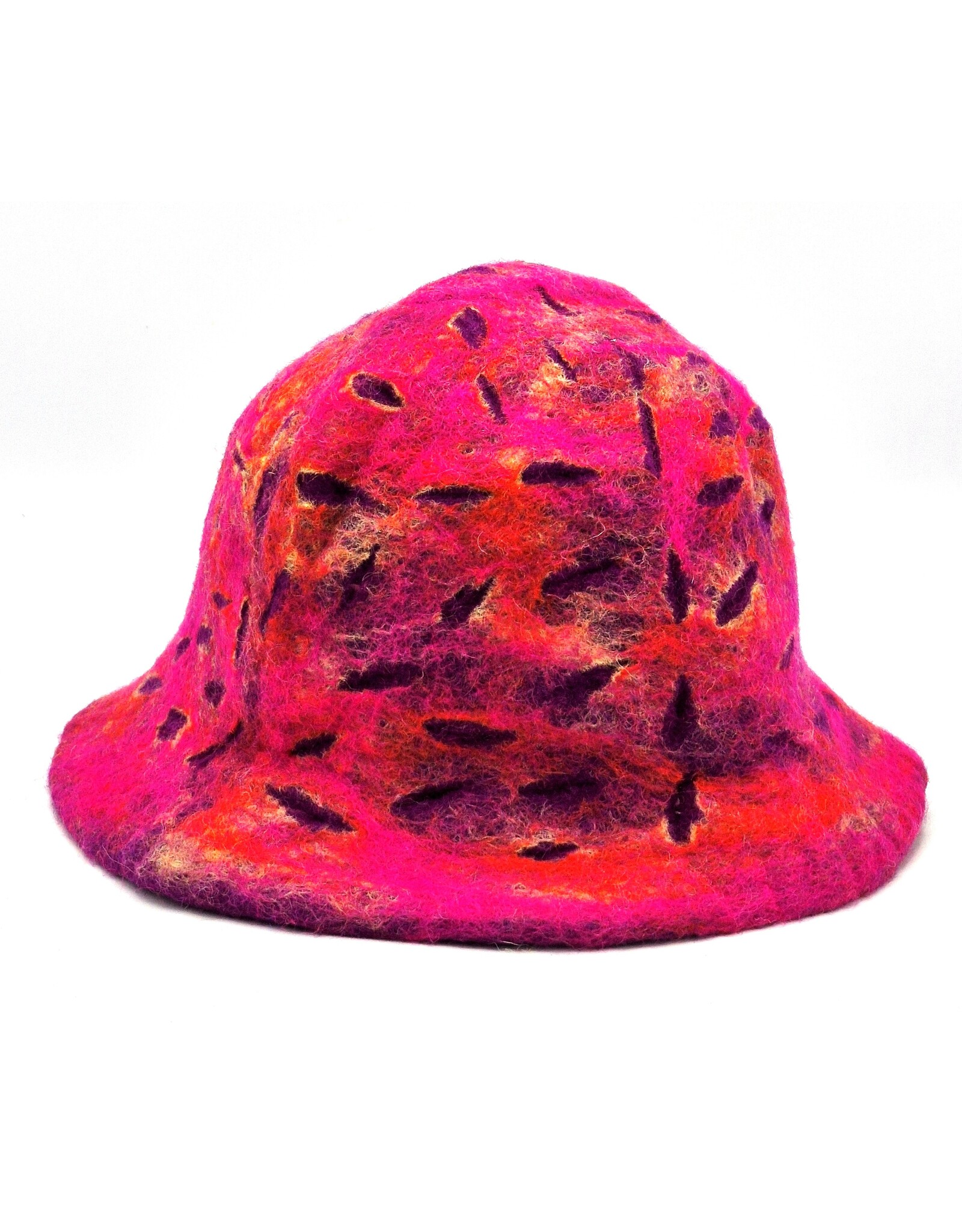 Trukado Miscellaneous - Vilten hoed - Sauna Muts Bordeaux-Oranje-Roze