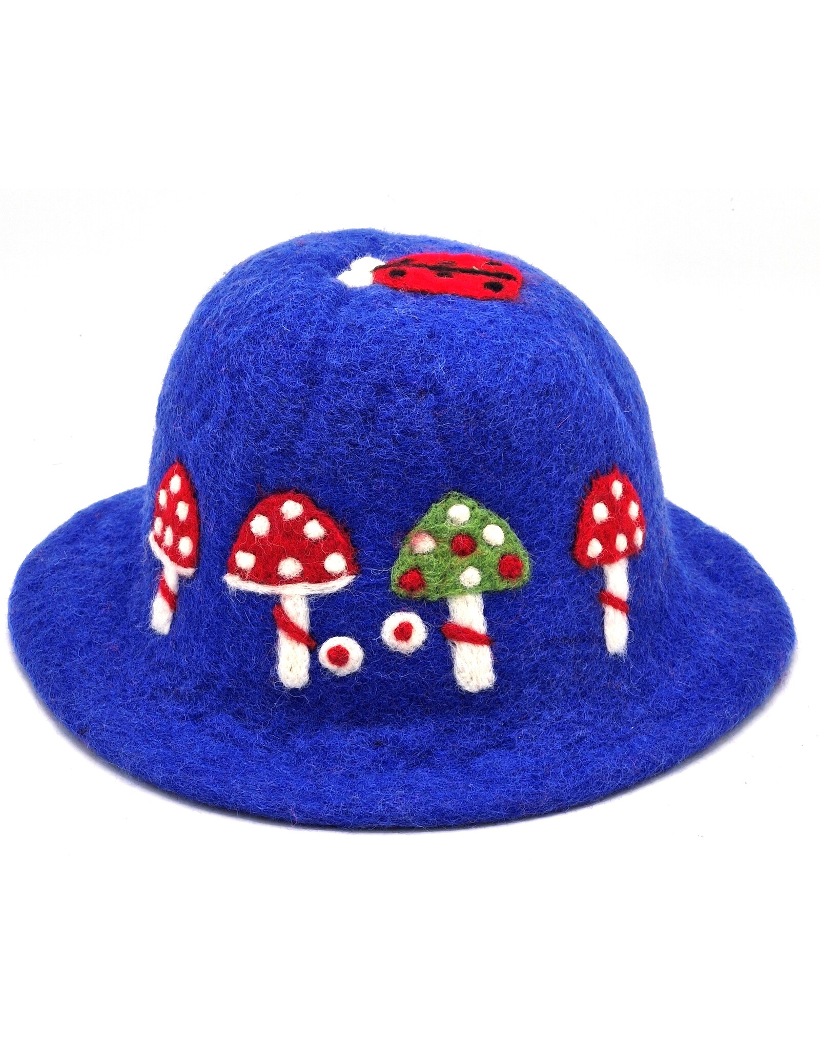 Trukado Miscellaneous - Felt hat - Sauna cap Mushrooms and Ladybug blue