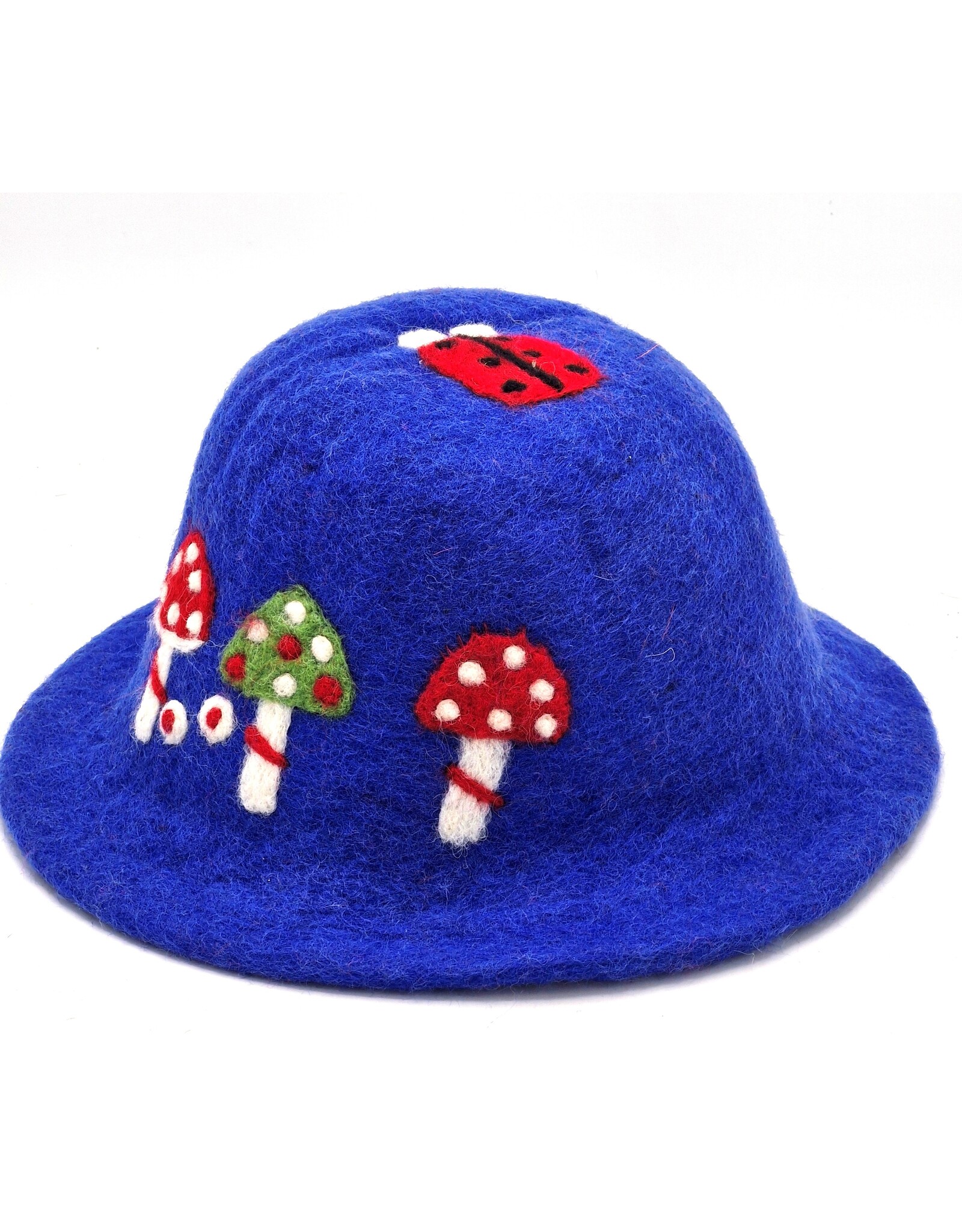 Trukado Miscellaneous - Felt hat - Sauna cap Mushrooms and Ladybug blue