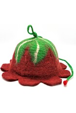 Trukado Miscellaneous - Vilten hoed - Sauna muts Bloem Bordeaux