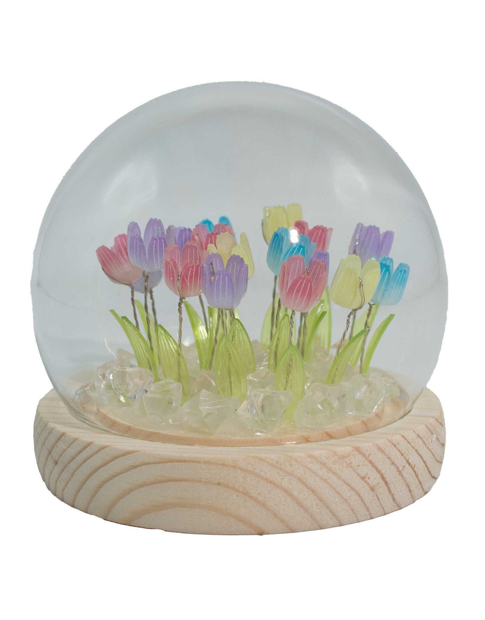 AWG Miscellaneous - Floral Glow Garden Dome – 20 Mix Tulips – LED USB