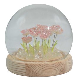 AWG Floral Glow Garden Dome – 10 Pink Roses – LED USB