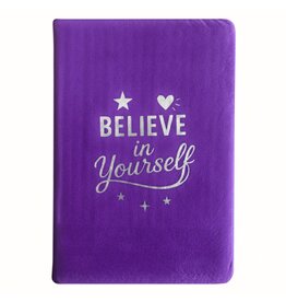 AWG Lavendel Fluwelen Notitieboek "Believe In Yourself"