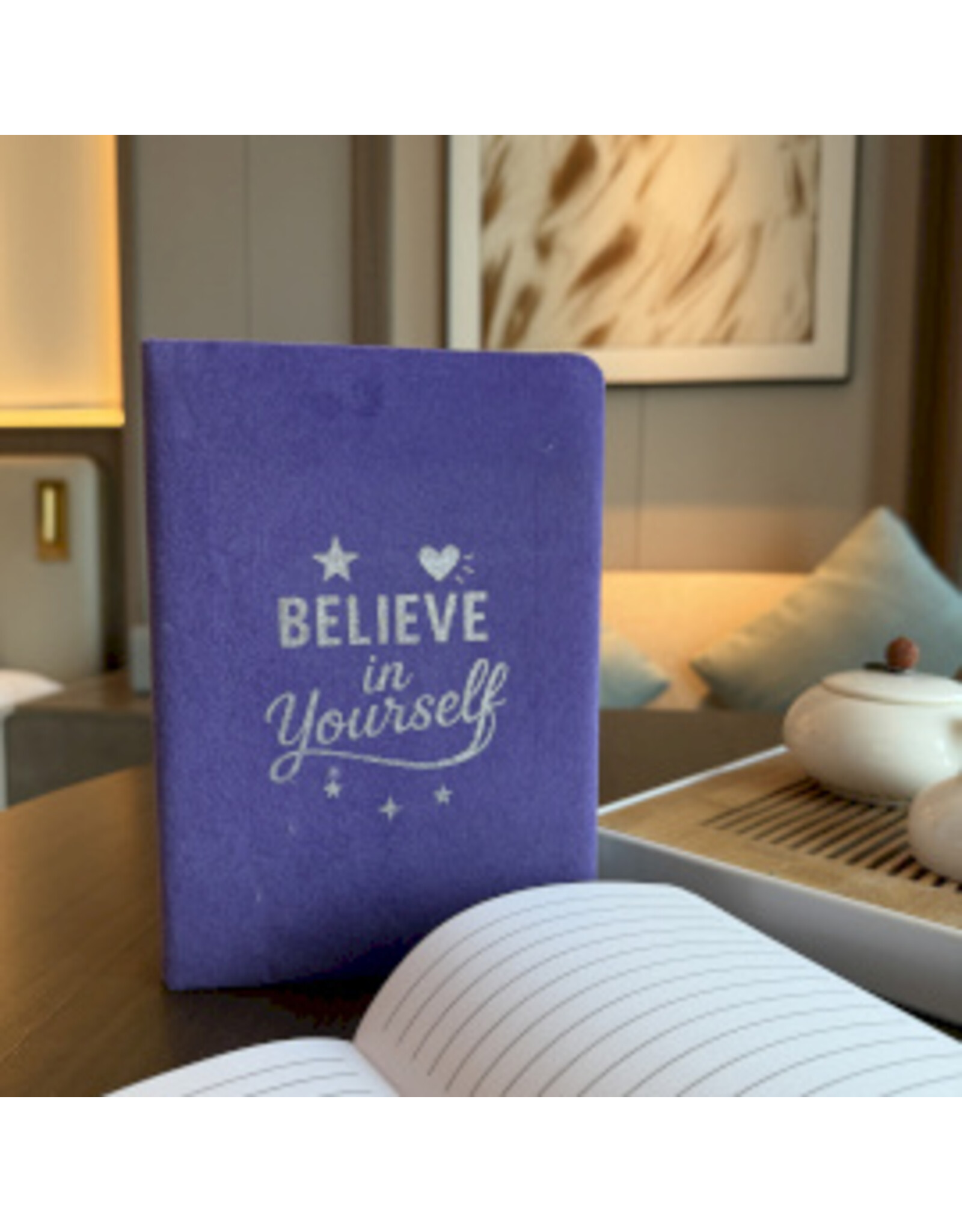 AWG Miscellaneous - Lavendel Fluwelen Notitieboek "Believe In Yourself"