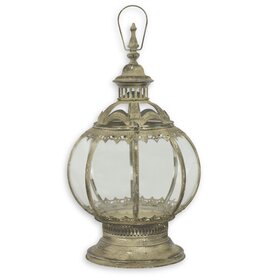 Trukado Tinnen Lantaarn "Victorian Octagon"  met Glazen Vensters 48cm