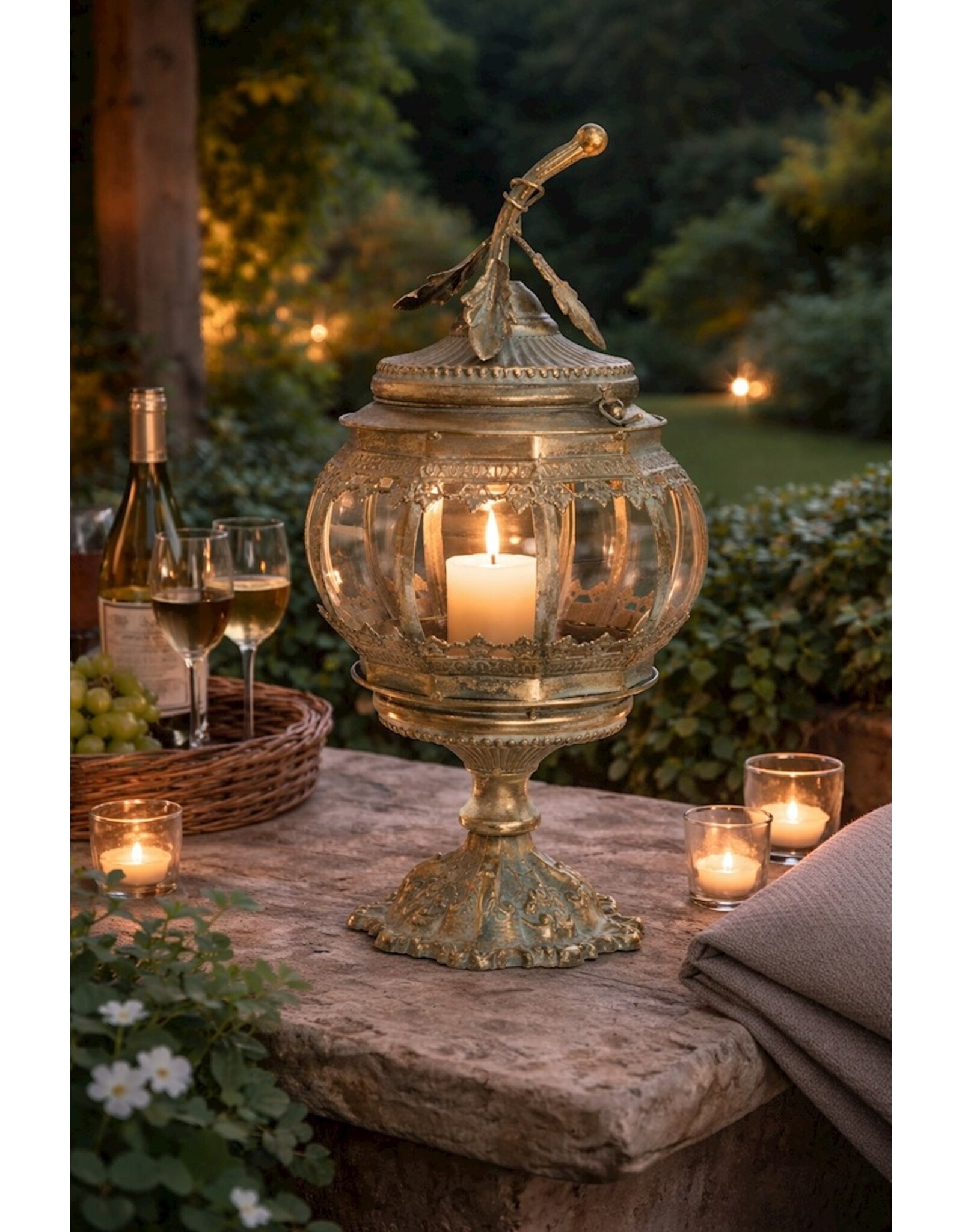 Trukado Miscellaneous -  Victorian  Lantern 'Forest Berry’ with Glass Windows 47cm