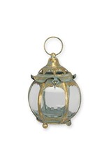 Trukado Miscellaneous - Ronde Tinnen Lantaarn met Glazen Vensters 23,2cm