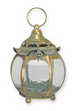 Trukado Miscellaneous - Ronde Tinnen Lantaarn met Glazen Vensters 23,2cm