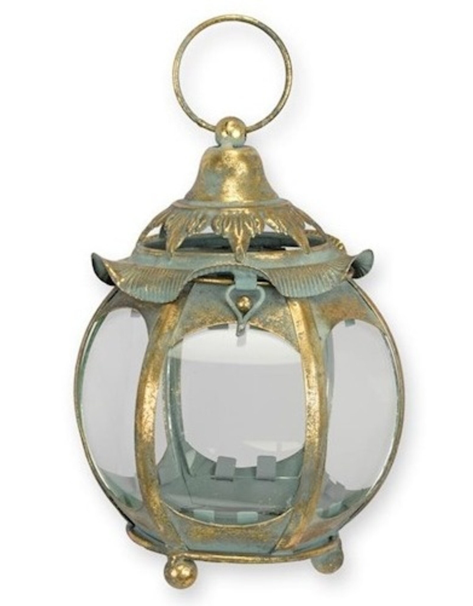 Trukado Miscellaneous - Round Tin Lantern with Glass Windows 23.2cm