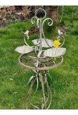 JB Miscellaneous -  Bird Feeder Bowl 3 Leaves with Birds Antique Look