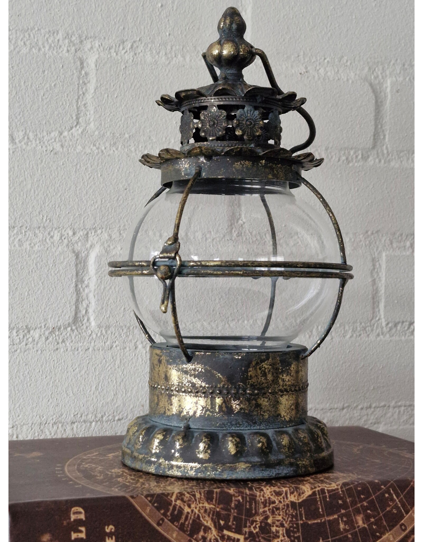 JB Miscellaneous -  Tin Decorative Lantern with Glass Candle Holder