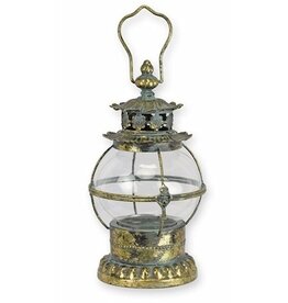 JB Tin Decorative Lantern with Glass Candle Holder