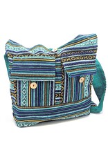 Trukado Fashion bags - Hobo bag Woven Fabric with Ethnic Pattern  Turquoise-green