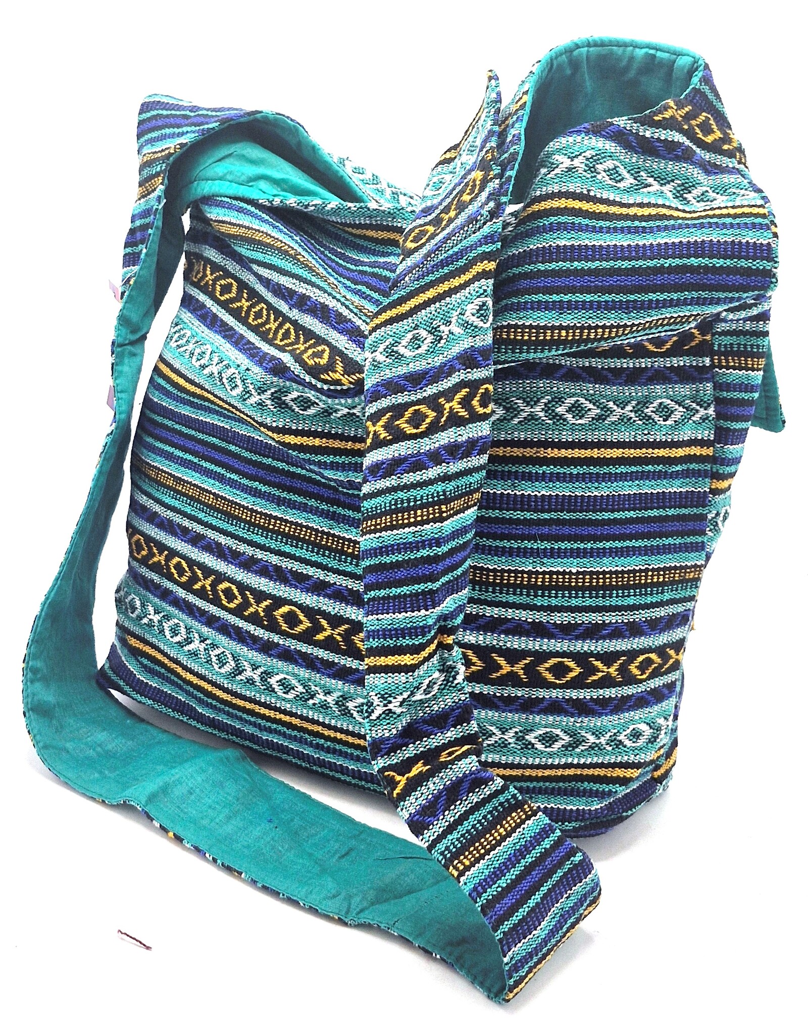 Trukado Fashion bags - Hobo bag Woven Fabric with Ethnic Pattern  Turquoise-green