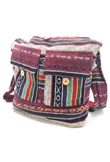 Trukado Fashion bags - Hobo bag Woven Fabric with Ethnic Pattern Bordeaux