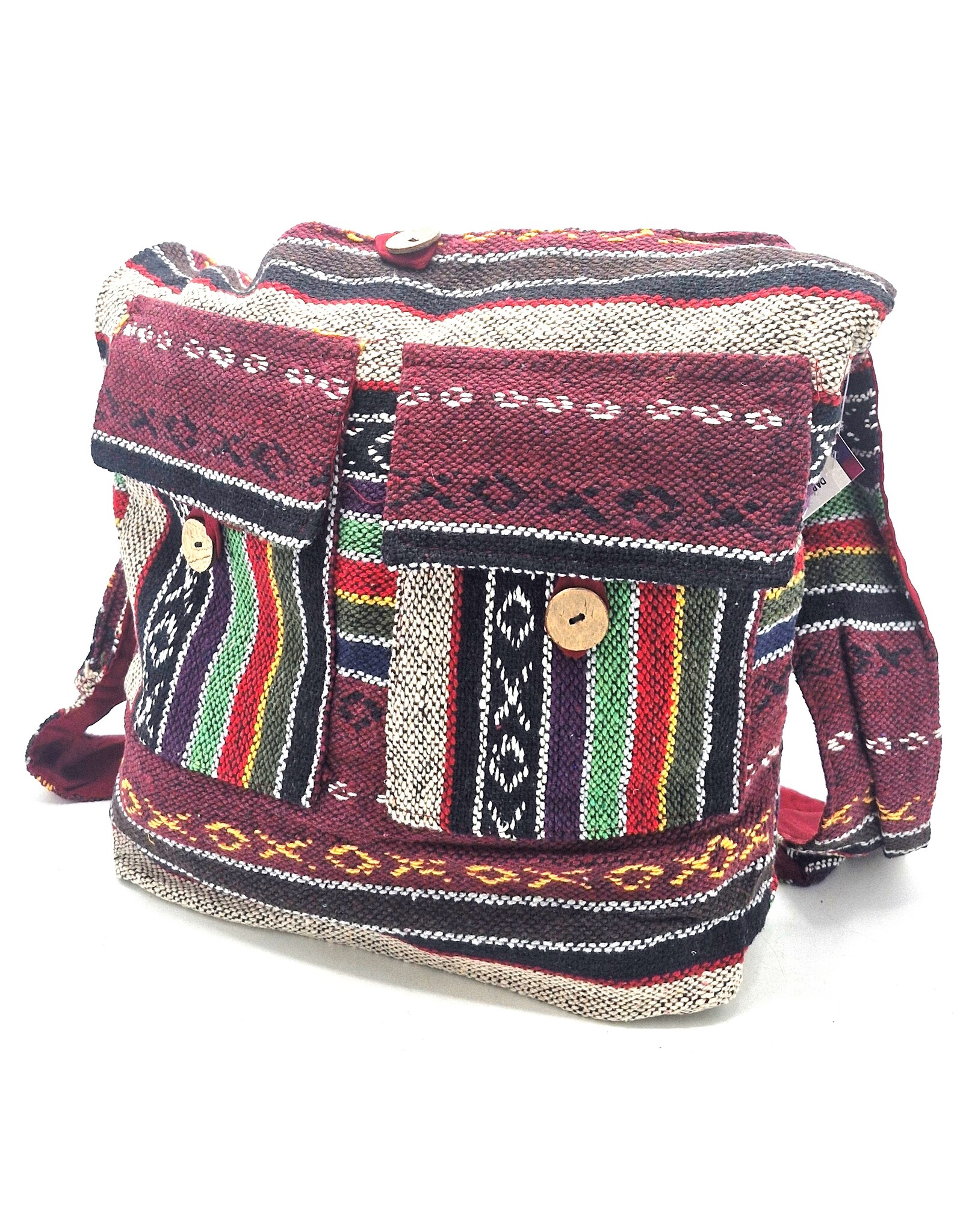 Trukado Fashion bags - Hobo bag Woven Fabric with Ethnic Pattern Bordeaux