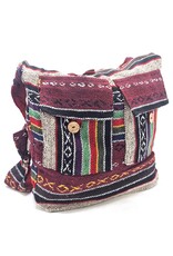 Trukado Fashion bags - Hobo bag Woven Fabric with Ethnic Pattern Bordeaux