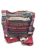 Trukado Fashion bags - Hobo bag Woven Fabric with Ethnic Pattern Bordeaux