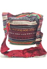 Trukado Fashion bags - Hobo bag Woven Fabric with Ethnic Pattern Bordeaux