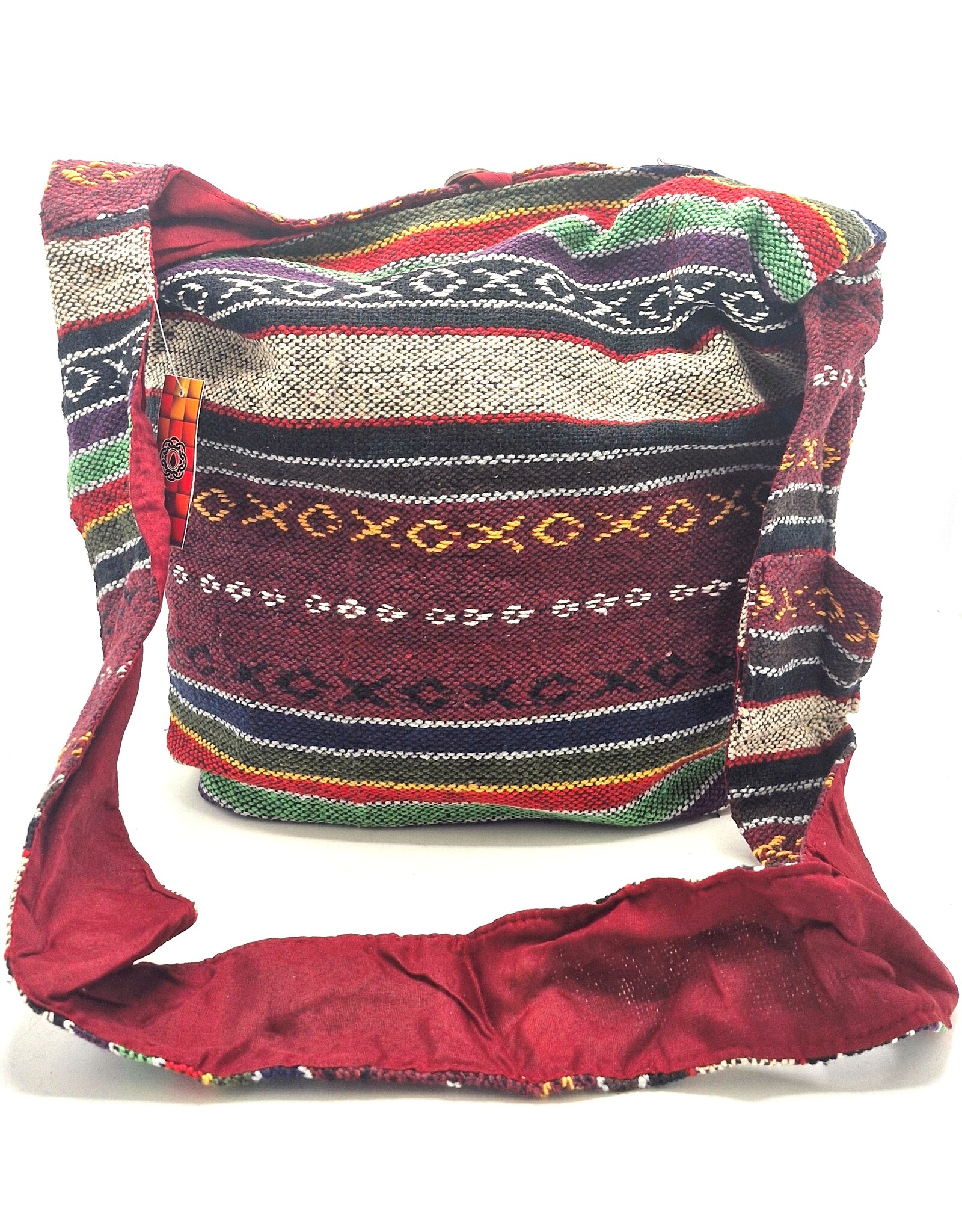 Trukado Fashion bags - Hobo bag Woven Fabric with Ethnic Pattern Bordeaux