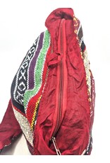 Trukado Fashion bags - Hobo bag Woven Fabric with Ethnic Pattern Bordeaux