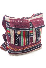 Trukado Fashion bags - Hobo bag Woven Fabric with Ethnic Pattern Bordeaux