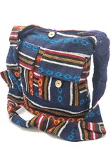 Trukado Fashion bags - Hobo bag Woven Fabric with Ethnic Pattern   Blue-orange