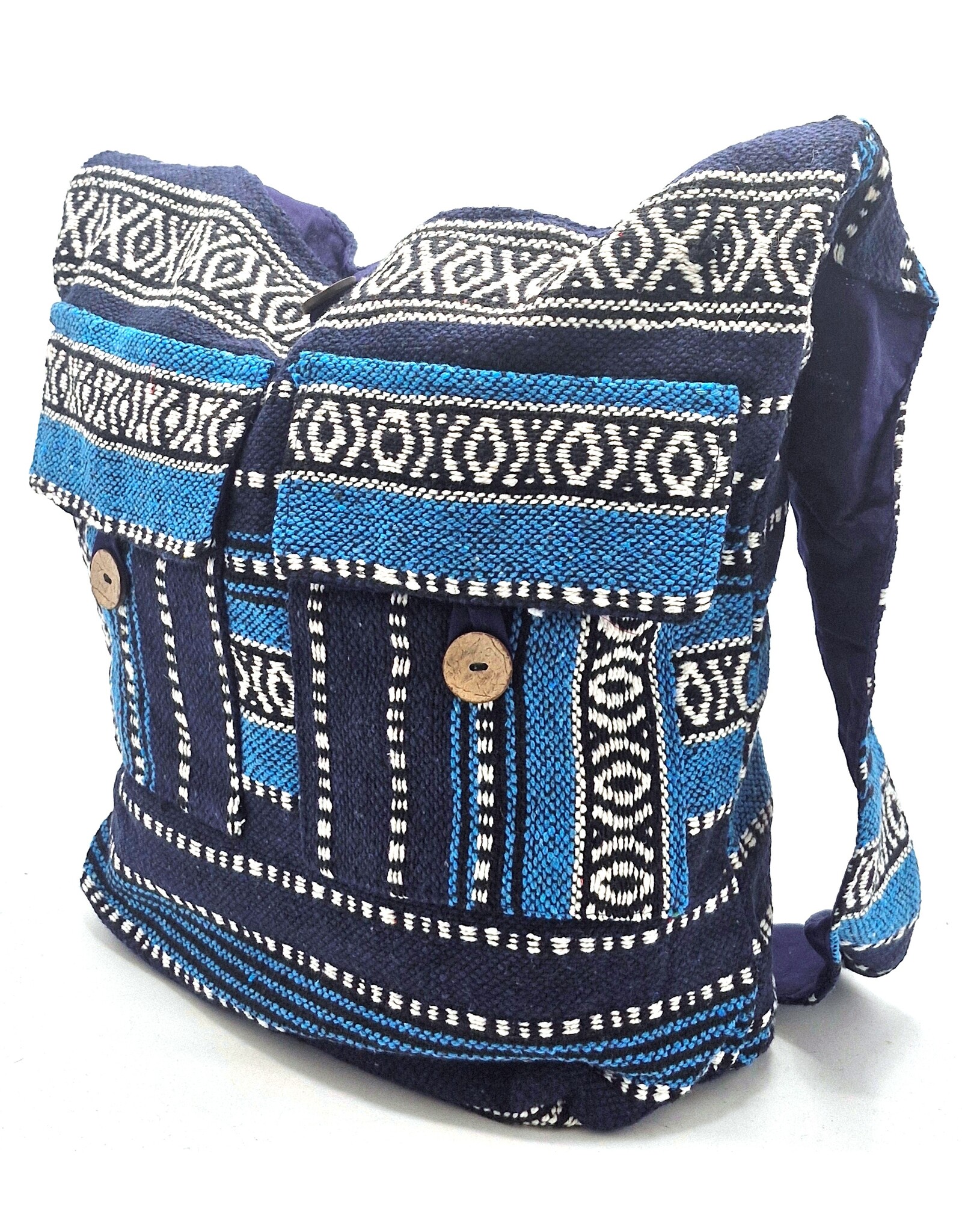 Trukado Fashion bags - Hobo bag Woven Fabric with Ethnic Pattern  Blue